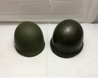 Vintage 1941 - 1943 WWII M1 Front Seam Swivel Loop Sewn Strap Helmet y 1953 Westinghouse Micarta Division Liner