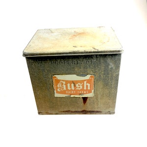 Vintage Bush Dairy Farms Flemington New Jersey NJ Galvanized Delivery Porch Box