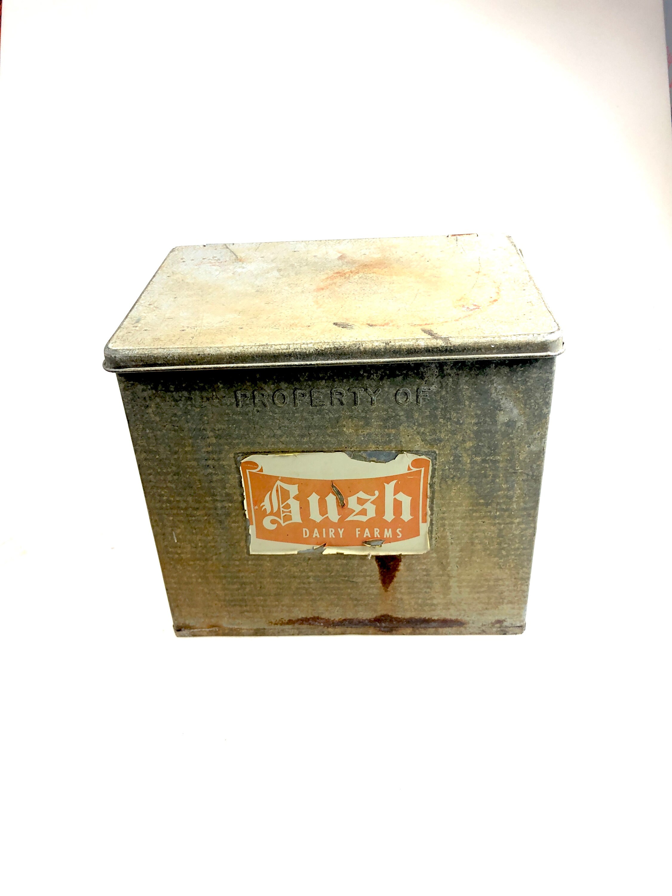 Vintage Bush Dairy Farms Flemington New Jersey NJ Galvanized