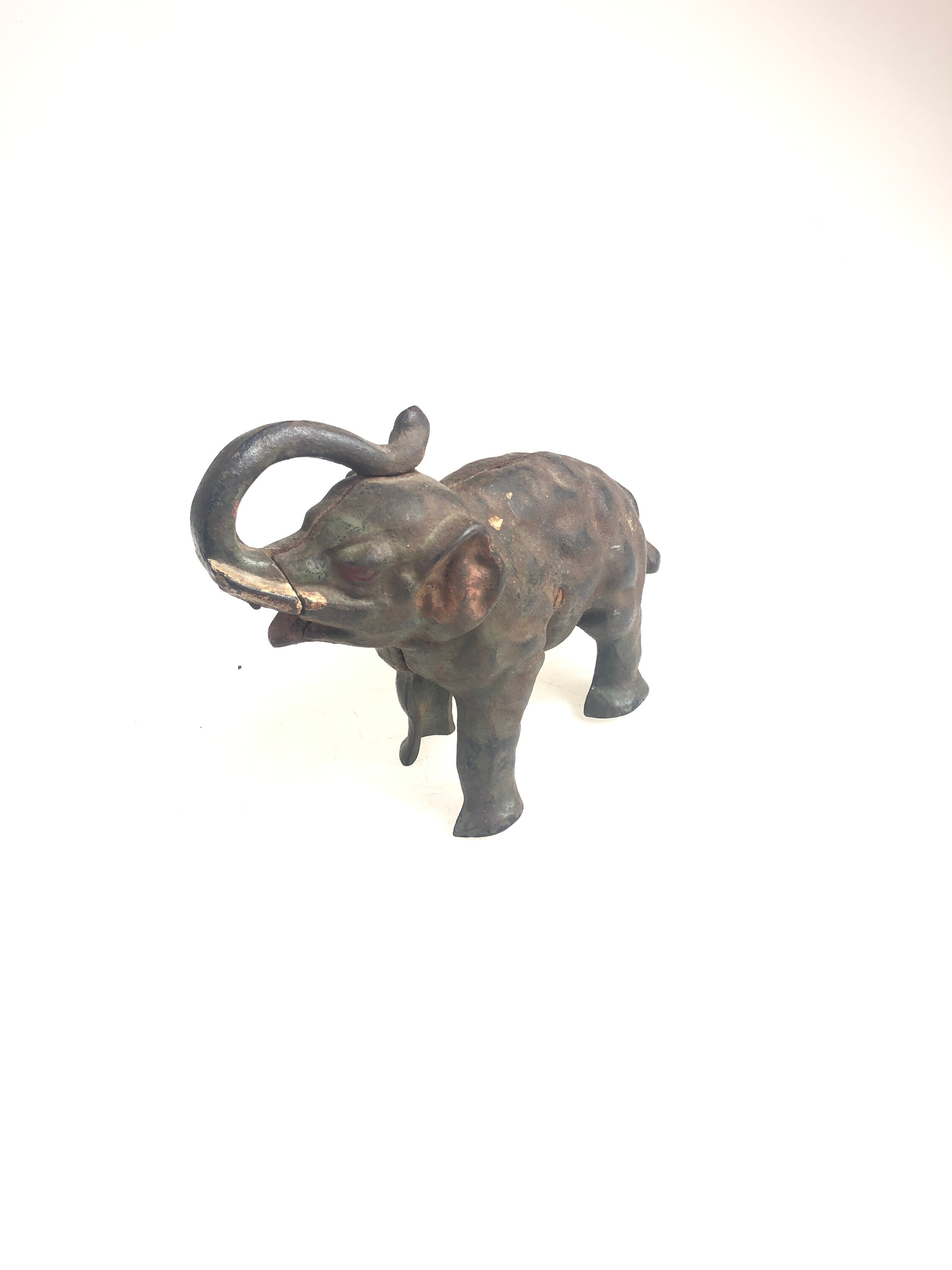 Vintage Cast Iron Elephant Bank Etsy
