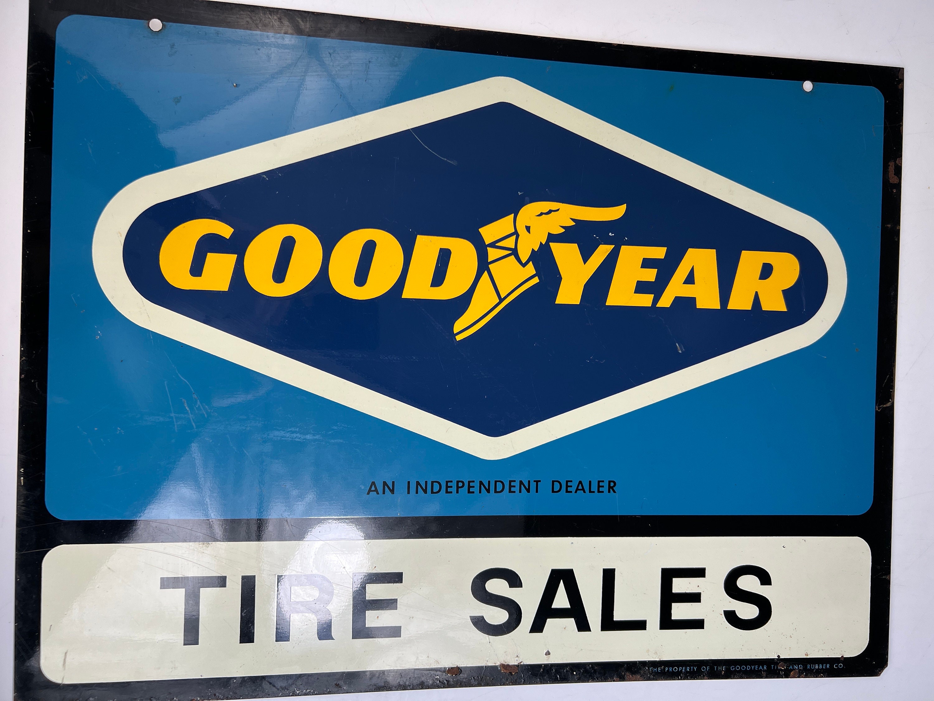 ヴィンテージ　GOODYEAR　アメリカ企業　バナー　看板　VINTAGE Vintage original GOODYEAR TIRES advertising metal rack sign