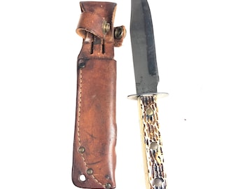 Vintage Brazil Carbon Steel Bowie Knife - Compass?  FREE SHIPPING!!
