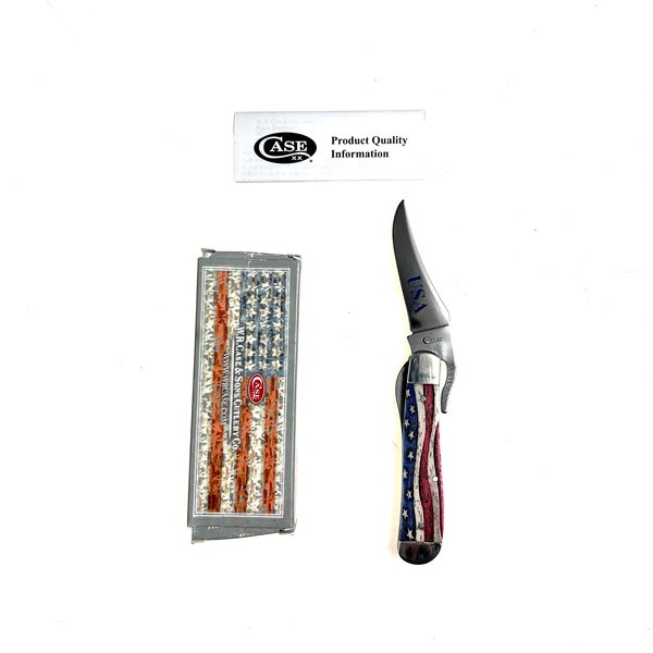 2019 CASE XX New Old Stock (Nos) 61953L Patriotic Kirinite Smooth RussLock Folding Knife with Box - Free Shipping!!