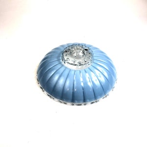 Beautiful Vintage 1930s - 1940&#39;s Blue Glass 3 Pull Ceiling Light Shade Fixture Cover 11-1/2&quot;