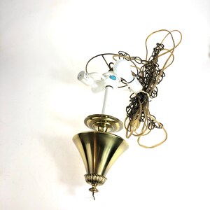 Vintage STIFFEL latón colgante 2 lámpara de luz - Condición de trabajo