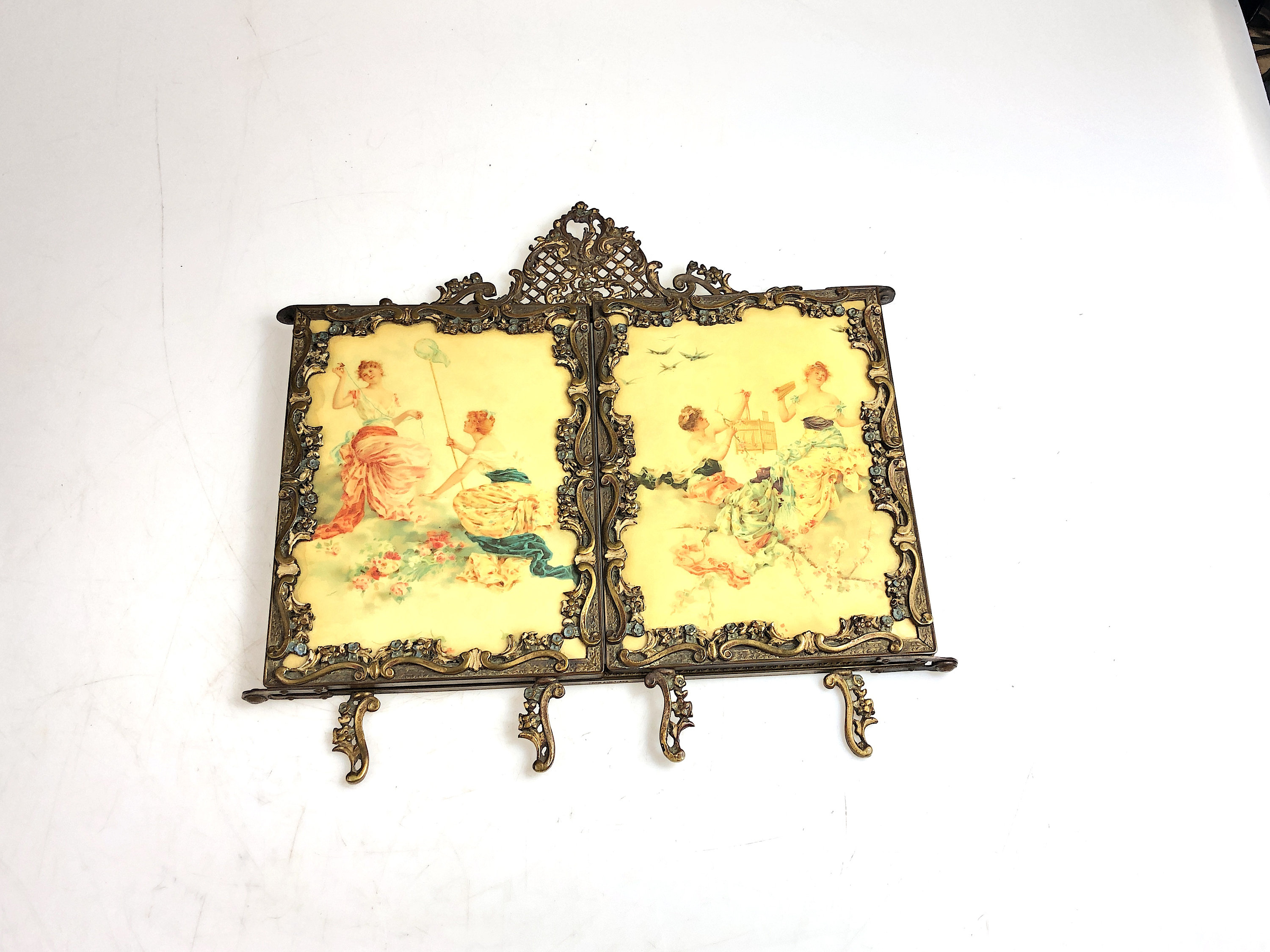 Antique Peter Wiederer Frame Holder Stand With Frogs, Wiederer Picture  Frame Mirror Holder, Frame With Frogs, Frog With Fiddle Dancing Frogs 