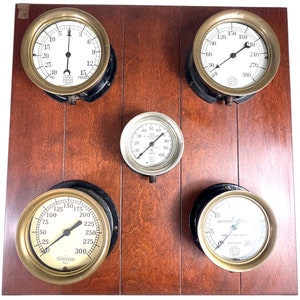 RARE 5 Piece Antique Gauges from Old Washington DC Stove Store