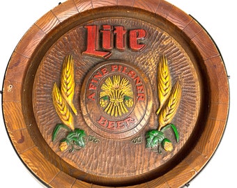 Vintage Miller Lite Beer Plastic Barrelhead Sign - Etsy