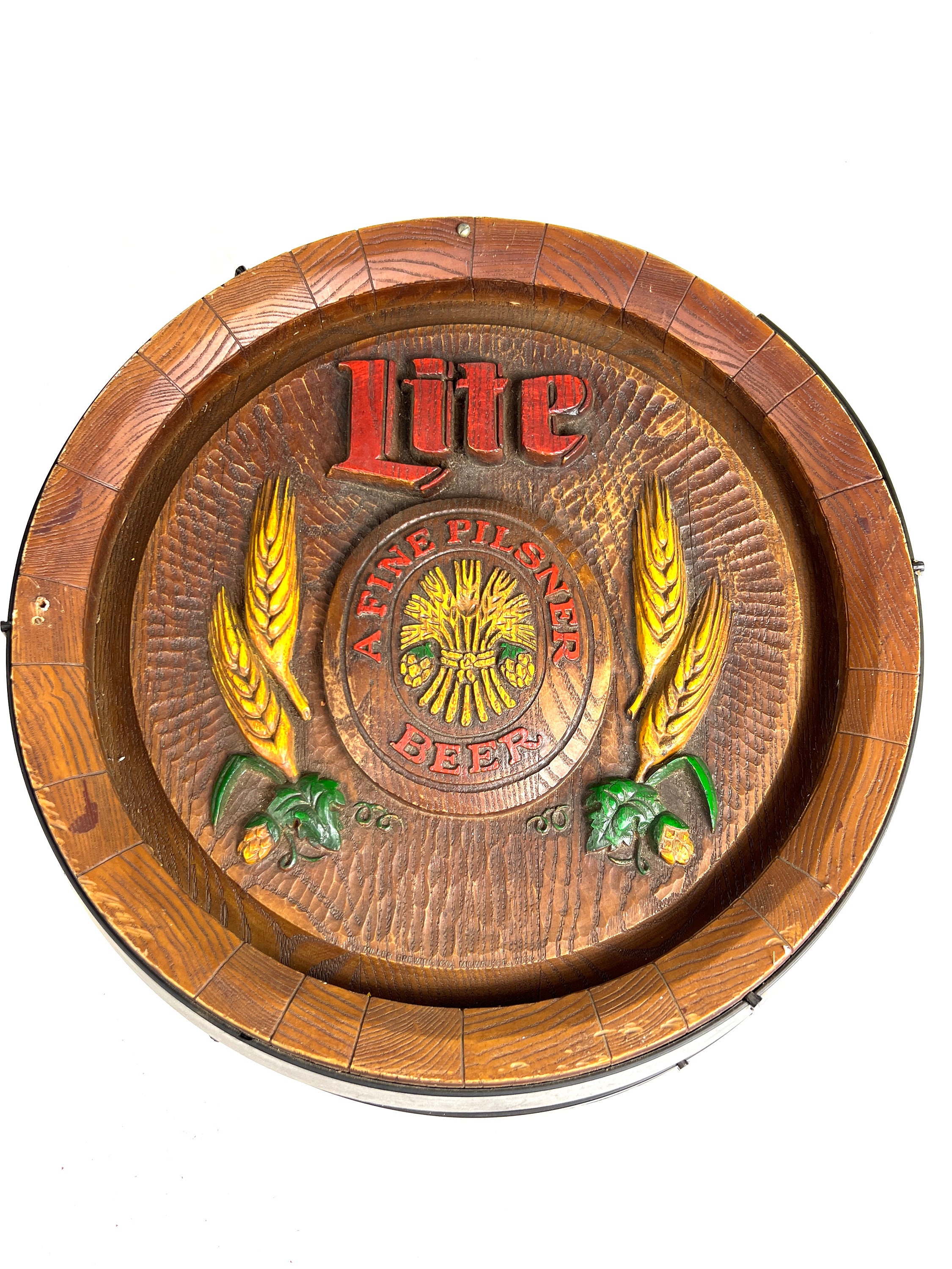 Vintage Miller Lite Beer Plastic Barrelhead Sign - Etsy