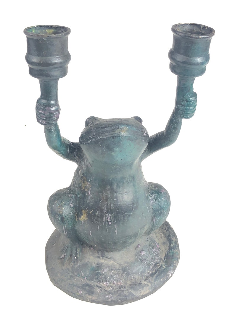 Brass Frog Figural 2 Candle Holder 121/4 High Etsy