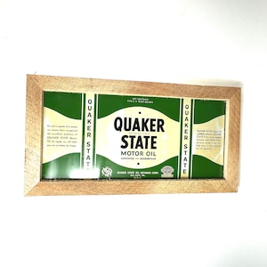 Vintage ZELDZAME Quaker State Motor Oil New Old Stock (NOS) Oil Can Flat Sign - circa 1930&#39;s