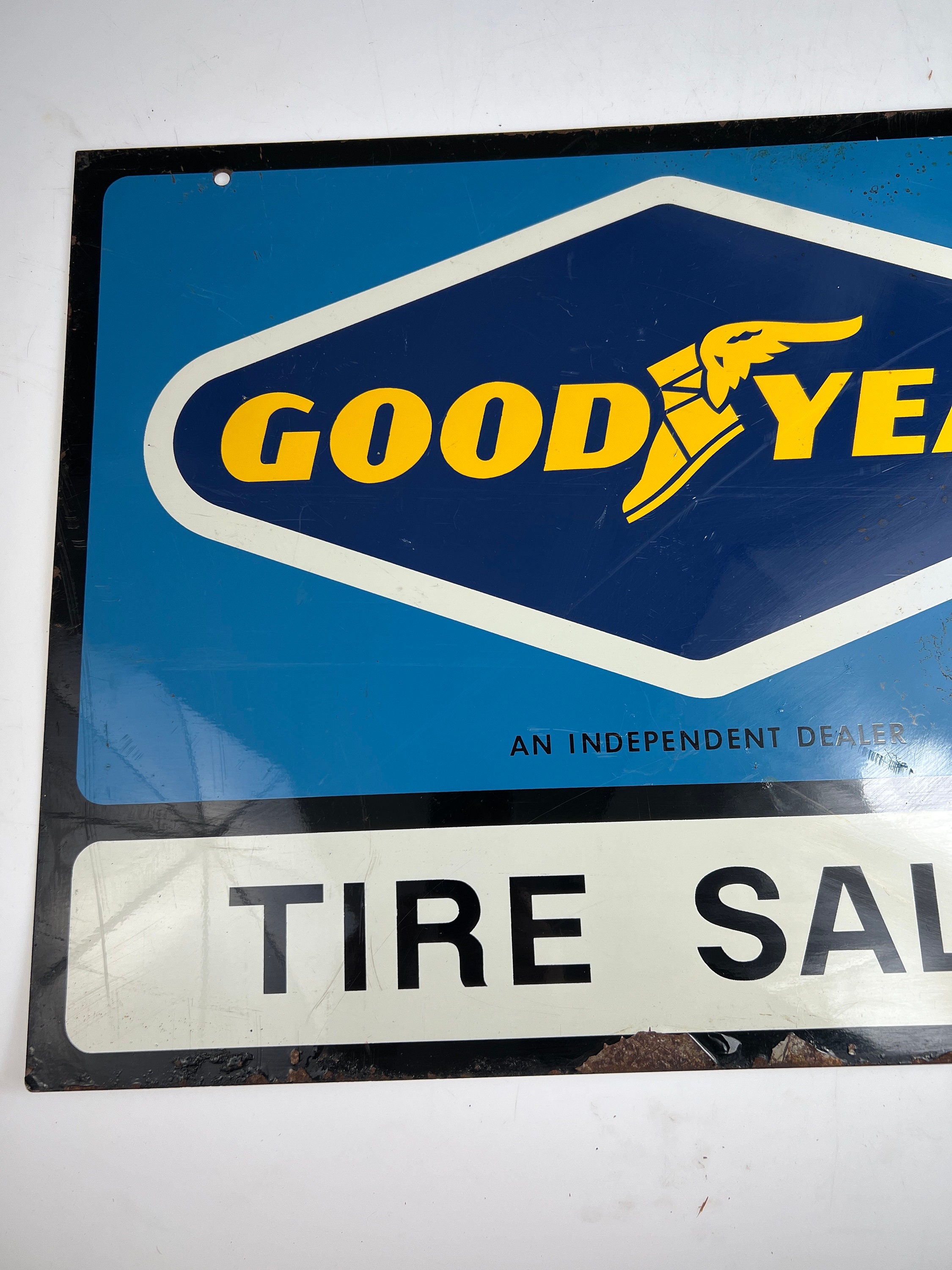 ヴィンテージ 看板 アメリカ GOODYEAR 両面 Pair of Vintage Goodyear Signs (Double-sided Illuminated