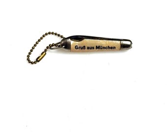 Vintage 1950s-1970s Contento Made in Germany Munich Souvenir Pocket Knife Keychain | Gruß aus München Pearlized Handle Folding Knife