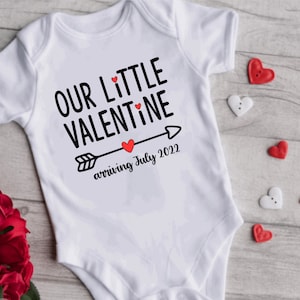 Valentine&#39;s Day Baby Announcement | Pregnancy Announcement | Newborn Onesie | Grandparents Surprise Baby Announcement Reveal
