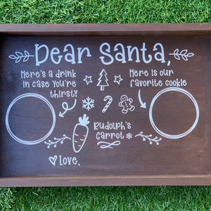 Dear Santa Christmas Tray | Personalized | Kids Gift | Children’s Gift | Keepsake | Reindeer Tray