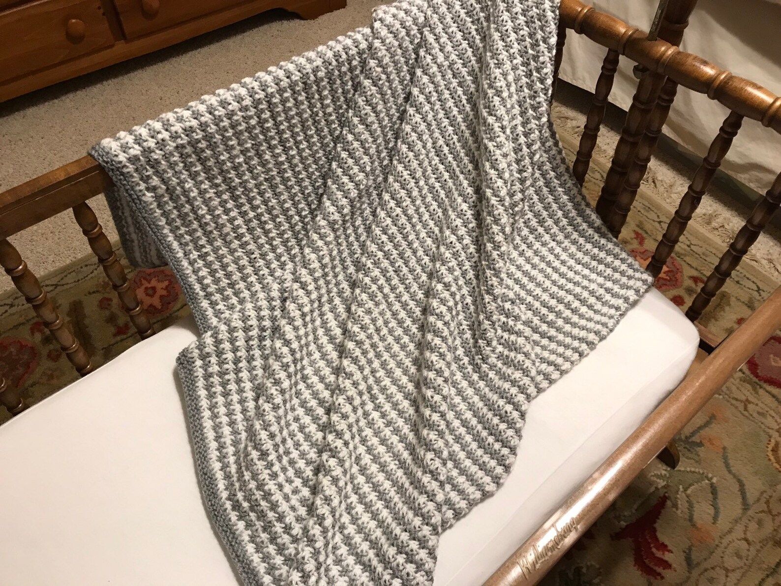 Grey and White Baby Blanket Etsy