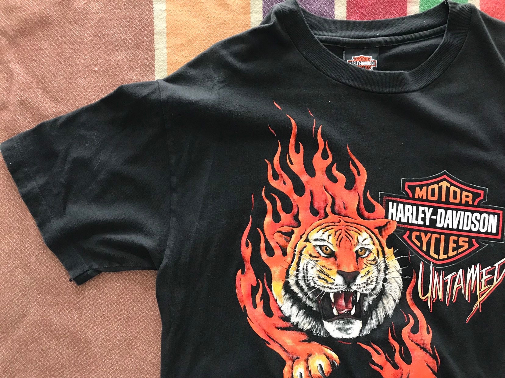 Rare Vintage Harley Davidson T-shirt / Untamed Tiger With