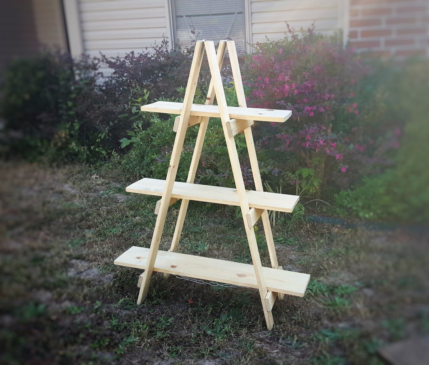 Ladder Shelf 4 ft Wooden Ladder Craft Fair Display Craft Etsy