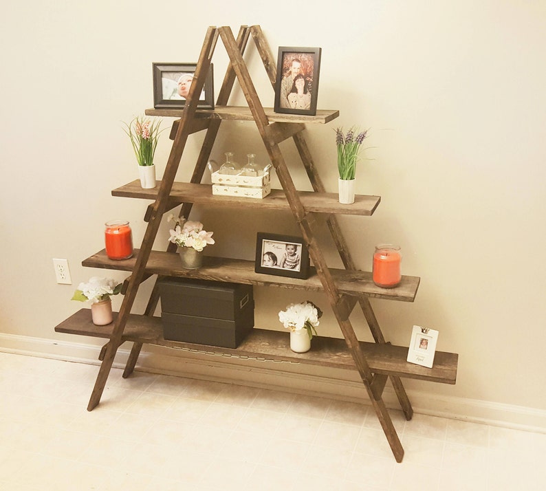Cascade Ladder Shelf Rustic Bookshelf Rustic Bookcase Etsy