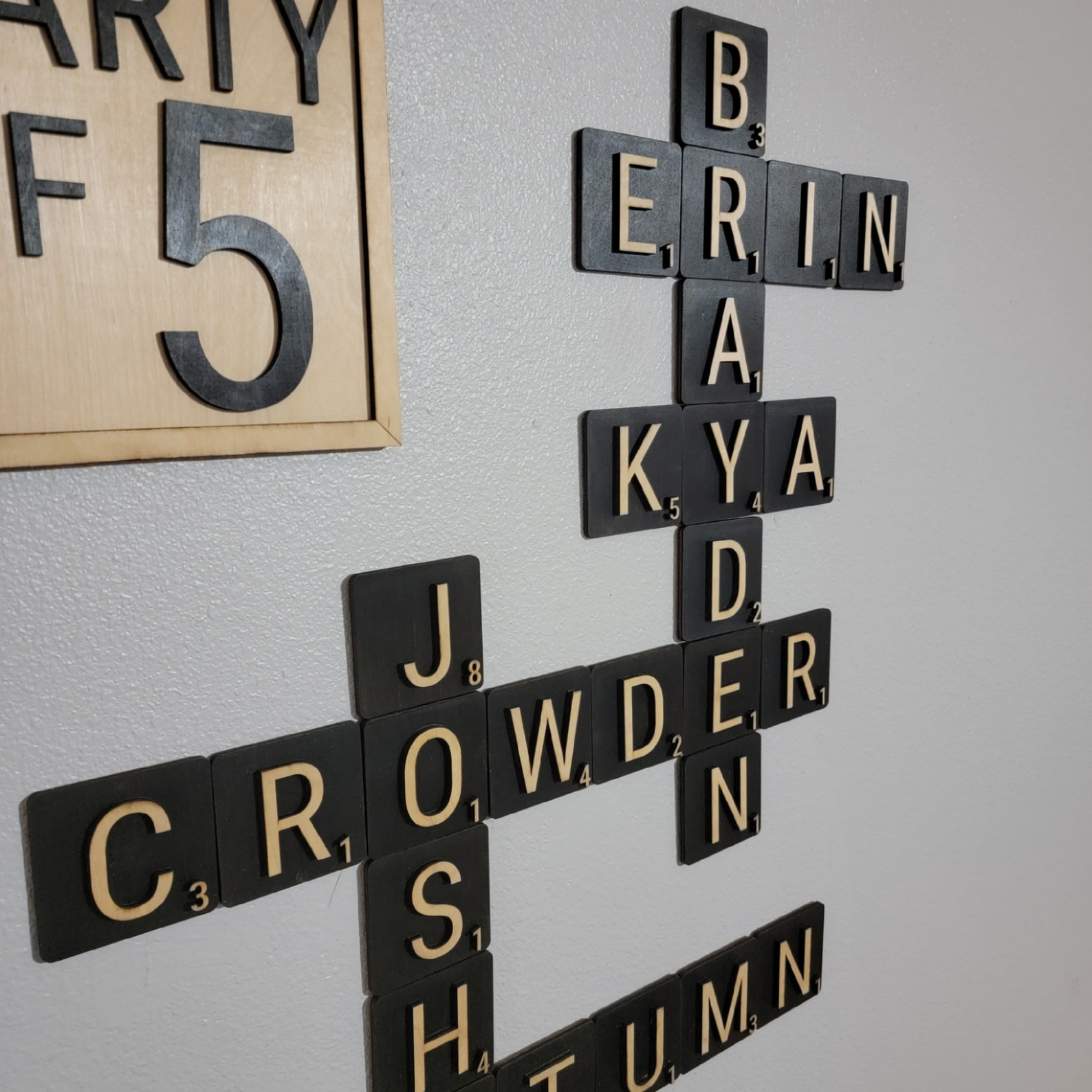 Scrabble Tiles Wall Art Large Scrabble Tiles Family Wood Etsy