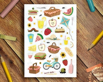 Picnic Date Sticker Sheet - Great for Bullet Journaling, Planners - Vinyl