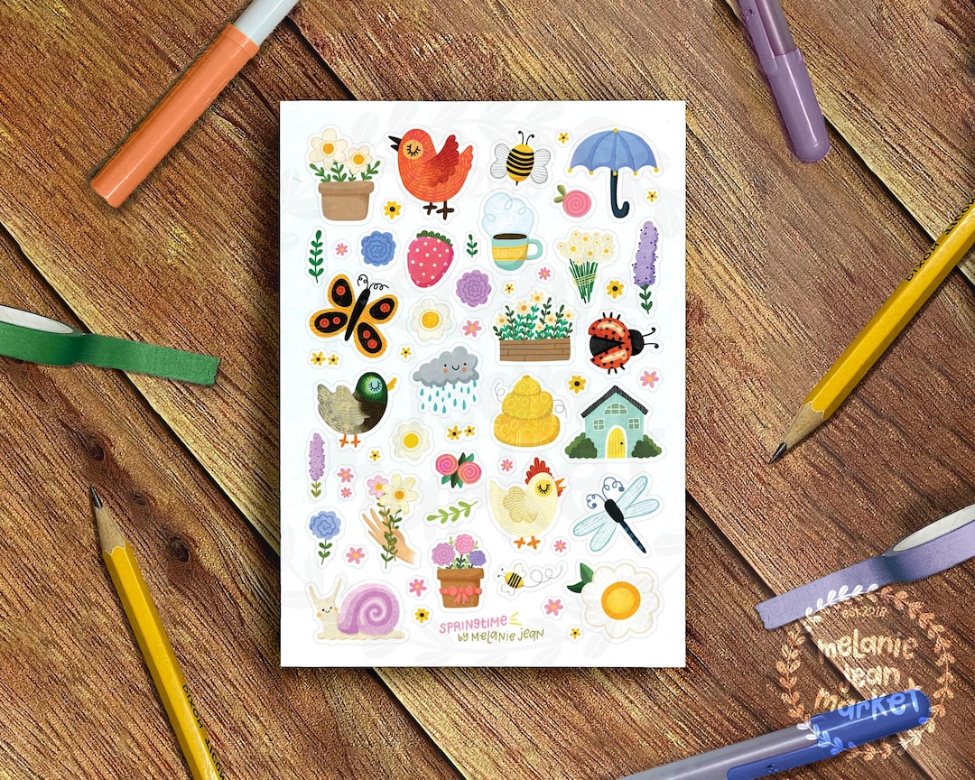 Springtime Sticker Sheet - Great for Bullet Journaling, Planners ...