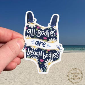All Bodies are Beach Bodies Sticker | Feminist Sticker, Girl Power Sticker, Body Positivity Sticker
