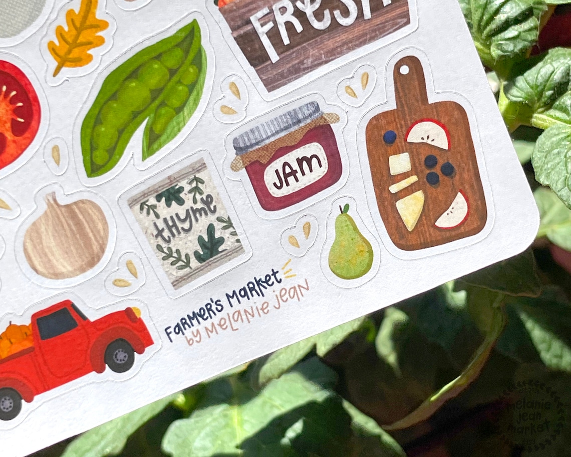 Farmers Market Sticker Sheet Autumnal Gourds Stickers Great Etsy