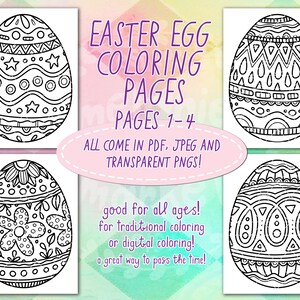 Easter Egg Coloring Pages 8 Pack | April, Spring Coloring Pages ...