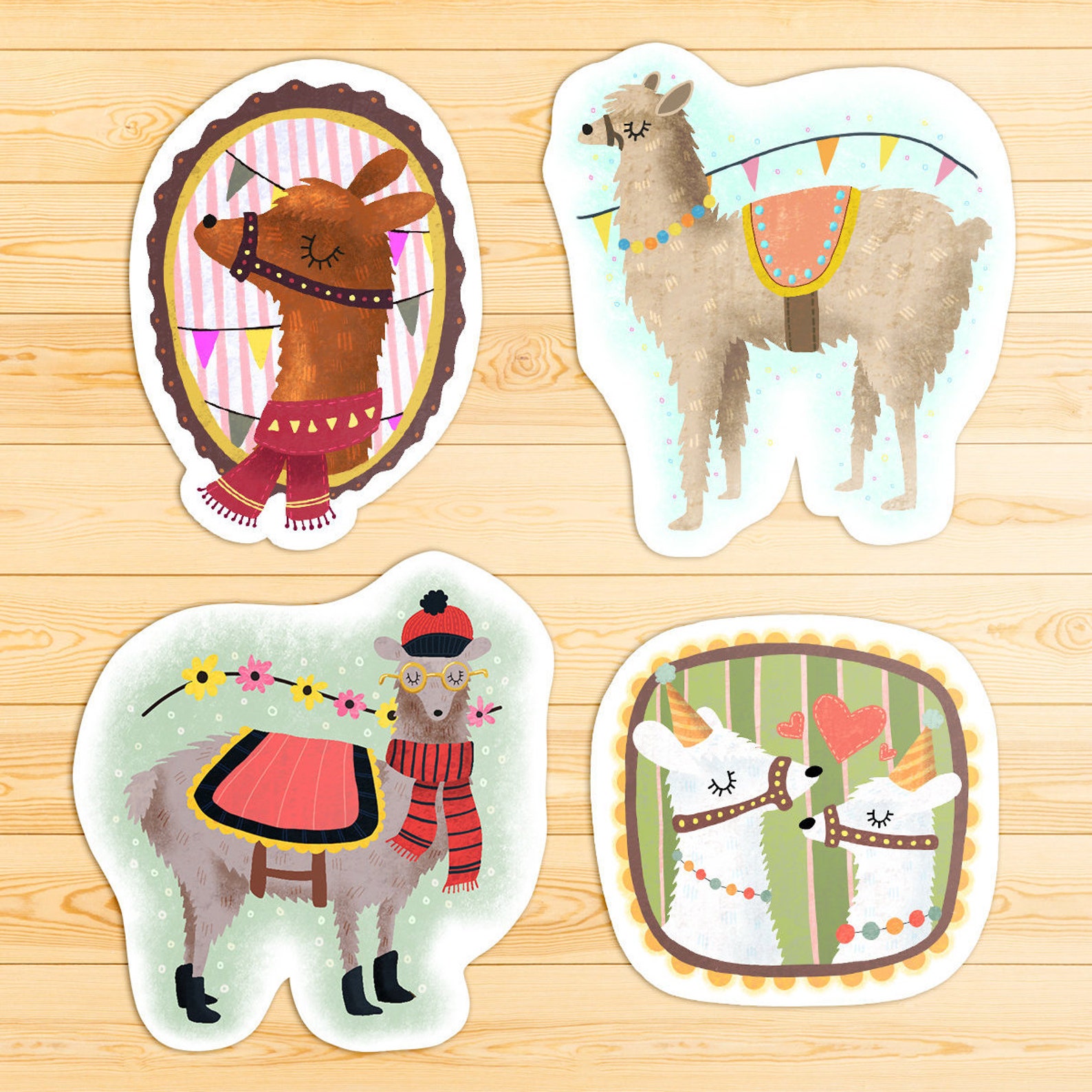 Llama Stickers Llama Sticker Pack Llama Sticker Set Llama Etsy