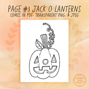 Puede incluir: Un dibujo en blanco y negro de una calabaza de Halloween con un tallo y una hoja. La calabaza tiene una nariz triangular, dos ojos triangulares y una amplia sonrisa con dientes.