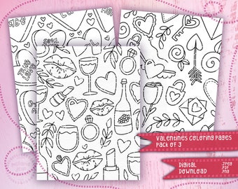 Bluey Valentine Coloring Pages 3 Pack Digital Download - Etsy