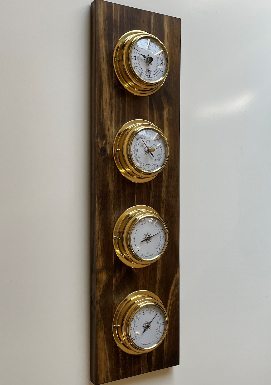 Weather Station Tide Clock Barometer Hygrometer Thermometer Etsy