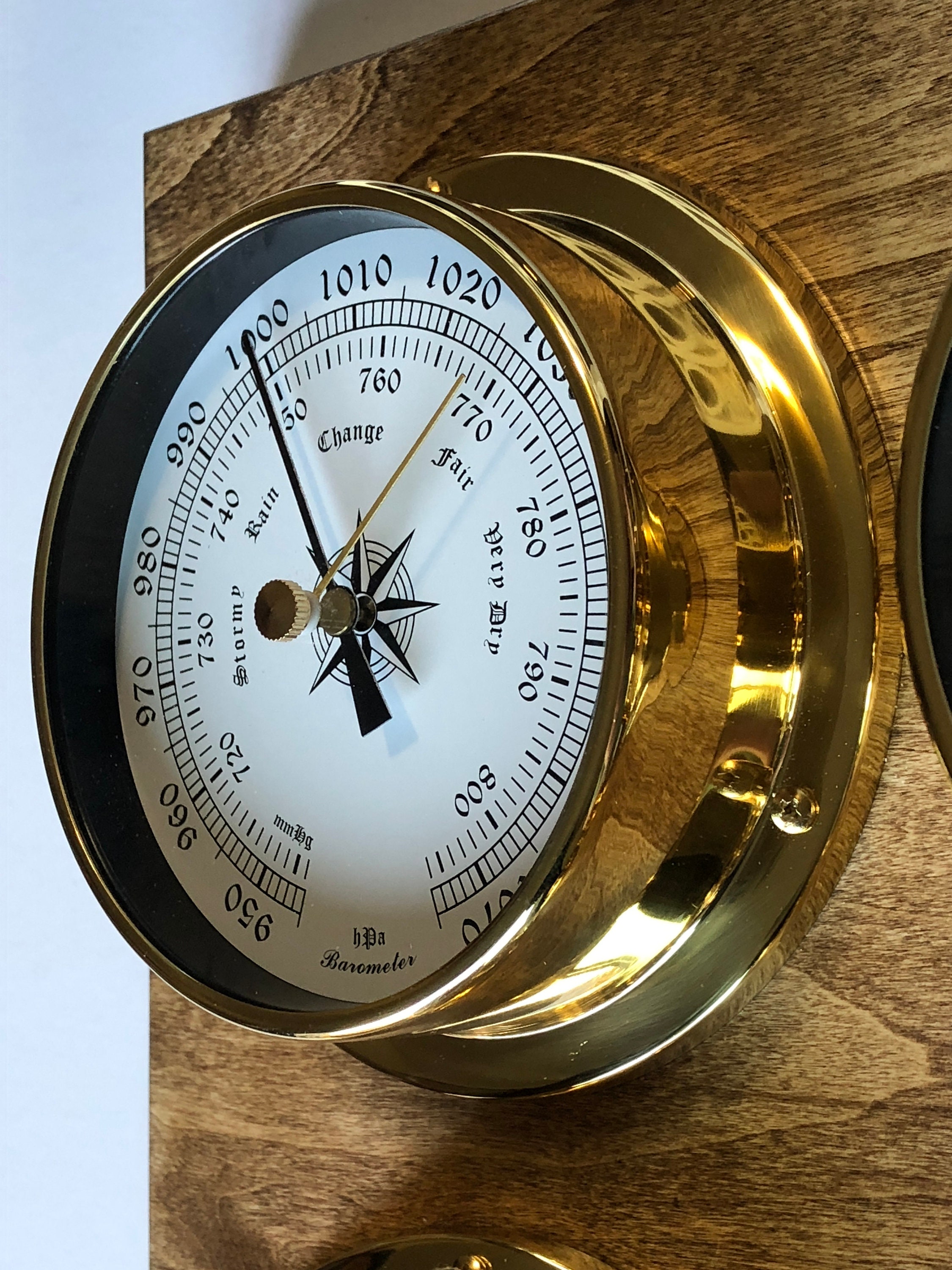 Weerstation Barometer Klok Hygrometer Thermometer Massief Etsy