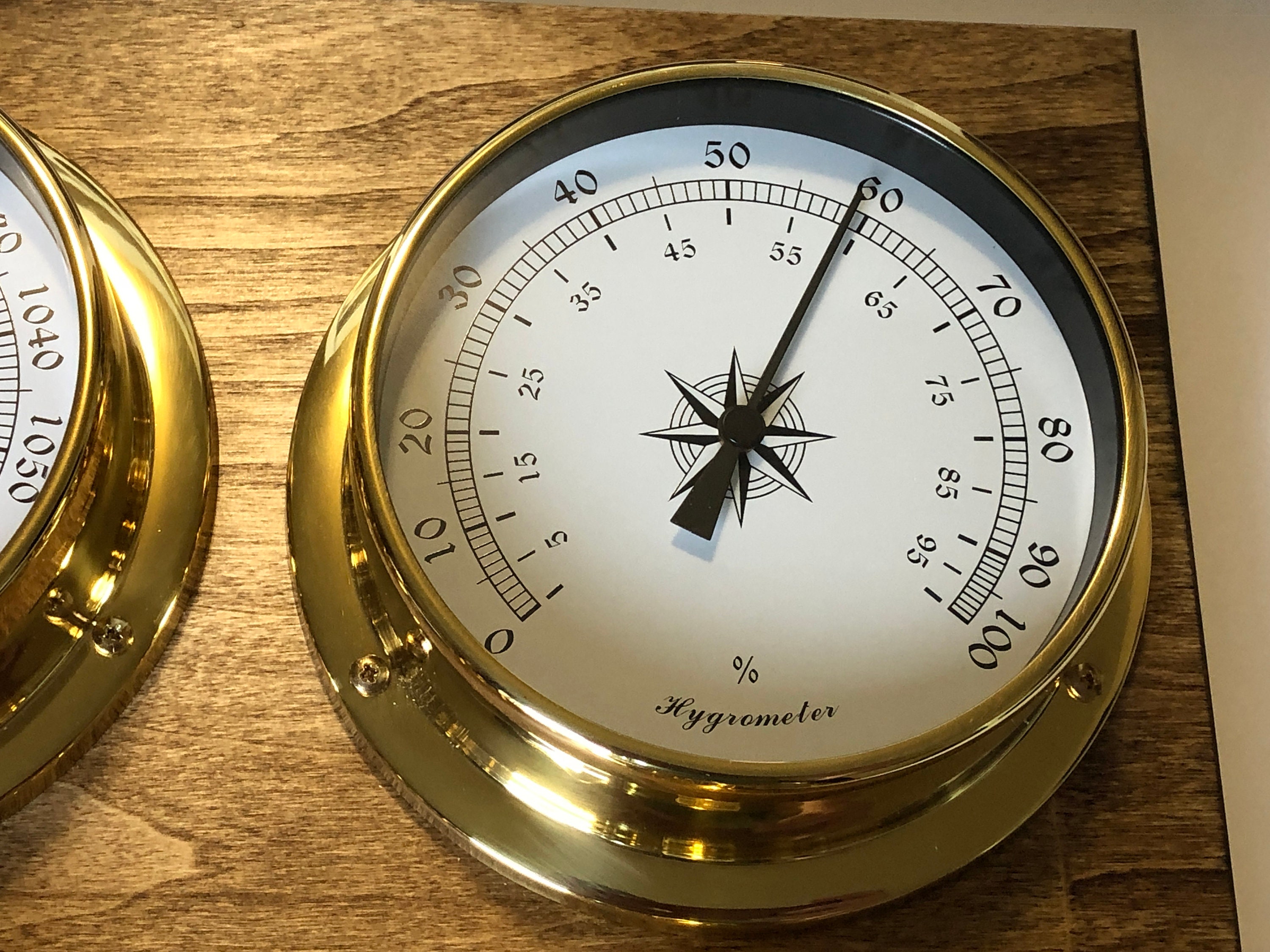 Weerstation Barometer Klok Hygrometer Thermometer Massief Etsy