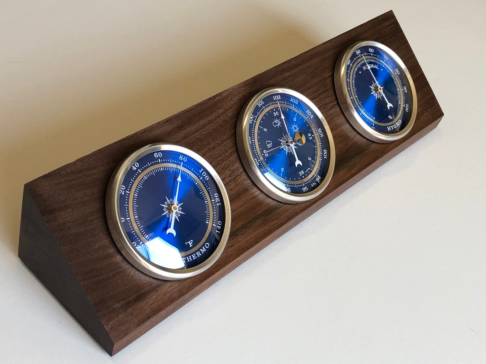 Weather Station Desktop Barometer Thermometer Hygrometer Etsy