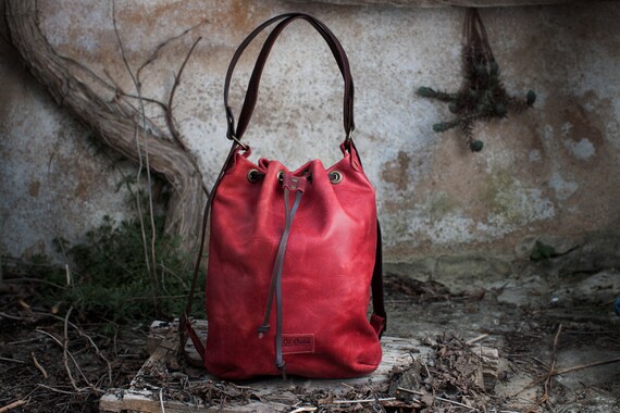 Mochila-bolso de piel Natura leather bag | Etsy México