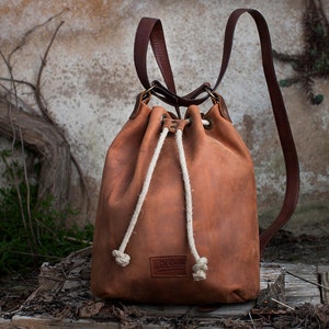 Backpack leather bag Collection Natura. image 3