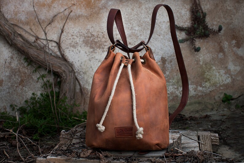 Backpack leather bag Collection Natura. image 3