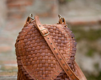 Sac à dos (Cultures antrelacées) sac en cuir personnalisé, sac à main femmes.