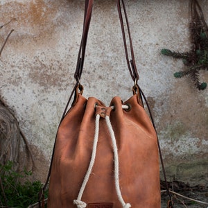 Backpack leather bag Collection Natura. image 4