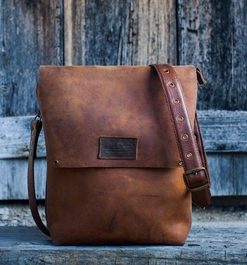 Men's leather bag , Leather Messenger, image 3