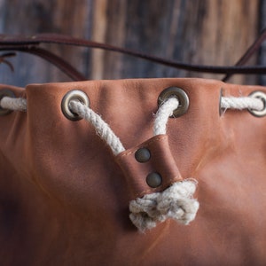 Backpack leather handbag leather , Natura image 2