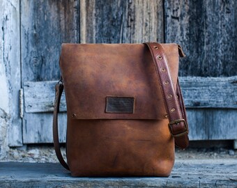 Men's leather bag , Leather Messenger,