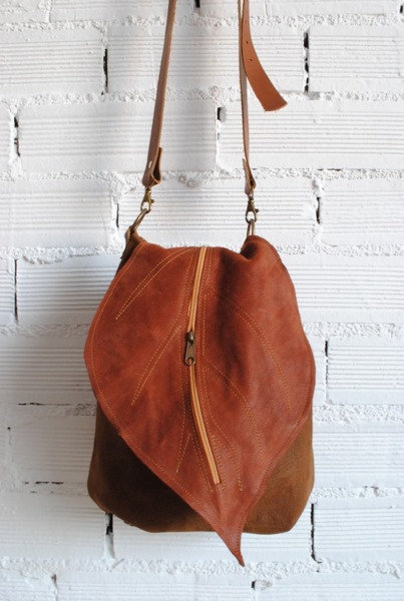 leather bag , leather backpack , Forest ,De Cuir image 3