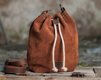 Mochila de piel - bolso de piel  unisex