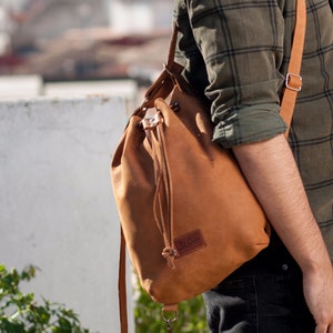 Backpack leather bag Collection Natura. image 1
