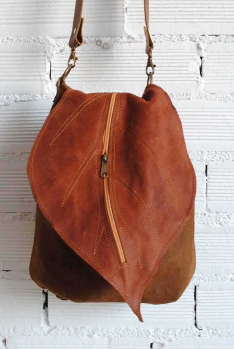 leather bag , leather backpack , Forest ,De Cuir image 2