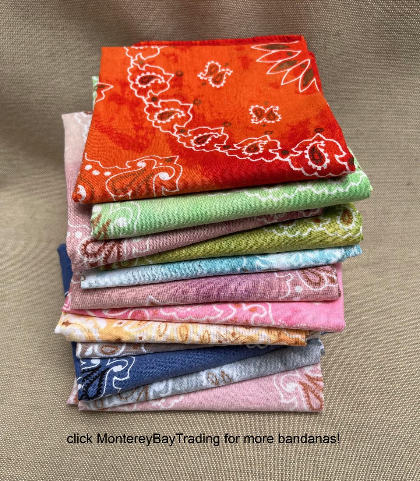 SUNFADED Soft 100% Cotton Hand-Processed One-of-a-Kind Bandanas