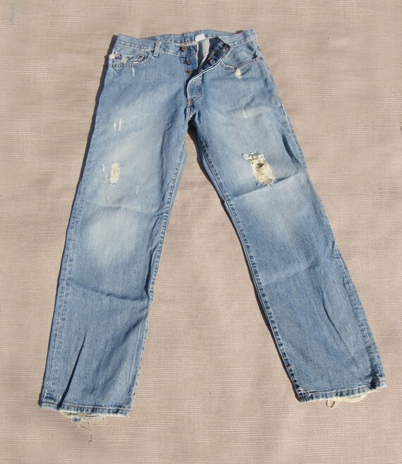 90s Levis 501 32 X 31 Distressed High Waist Button Fly Light | Etsy